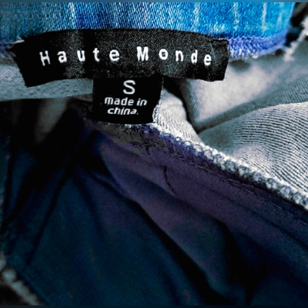 Haute Monde Denim Rhinestone Crop Top & Skirt - Picture 14 of 15